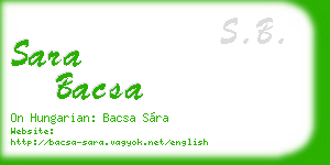 sara bacsa business card